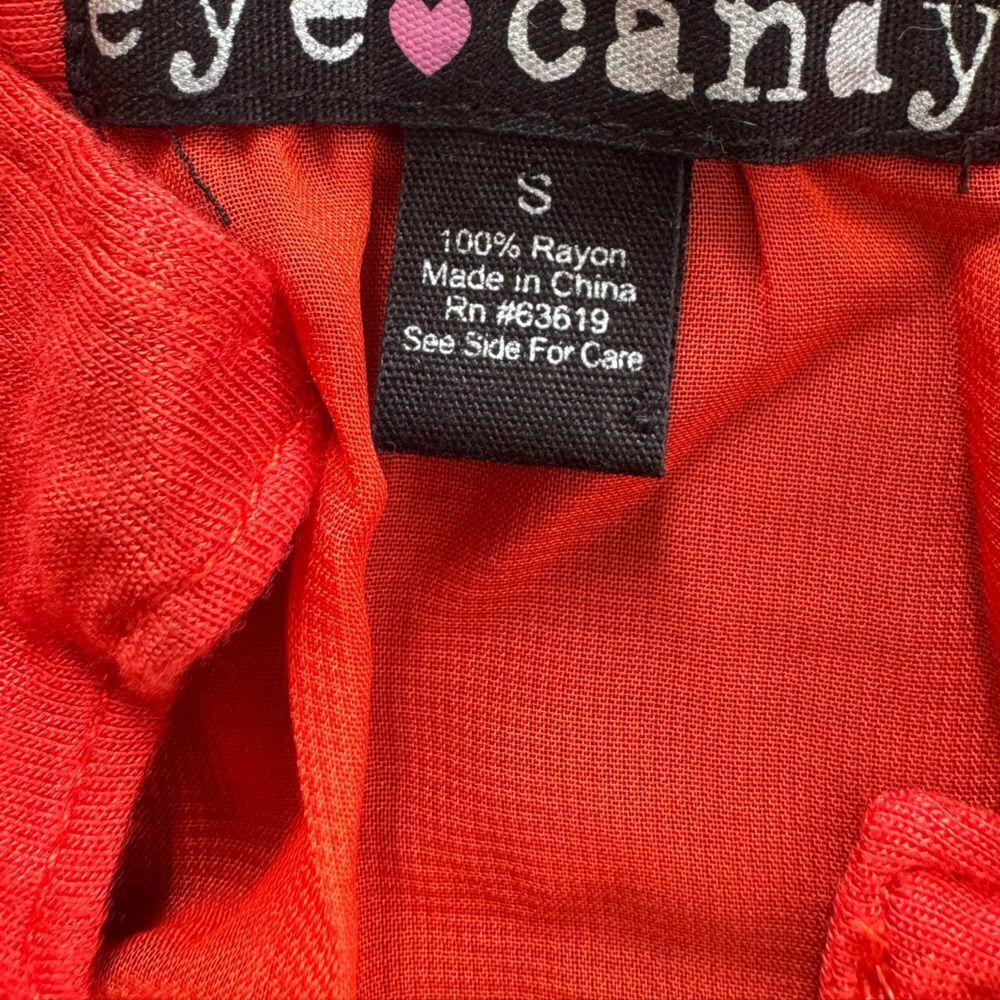 Eye Candy Red Studded Collar Sleeveless Button Down Top - Size Small - Picture 7 of 11